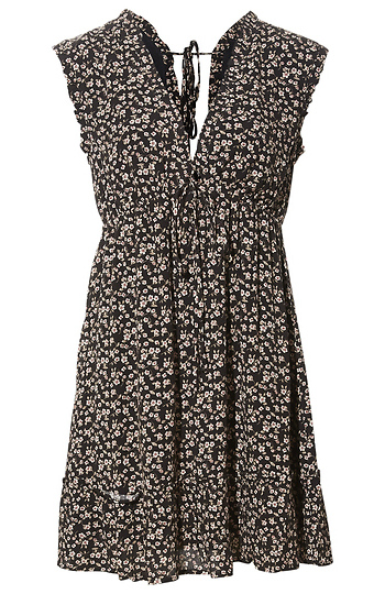 Back Tie Floral Print Mini Dress Slide 1