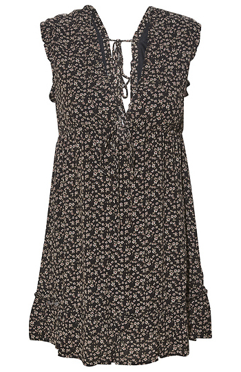 Floral Deep V Neck Mini Dress Slide 1