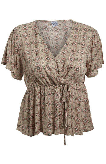 Side Tie Floral Top Slide 1