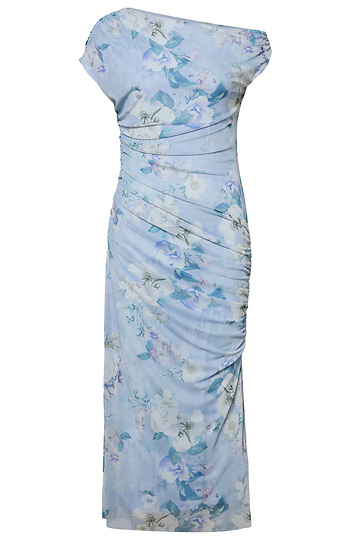 Floral Ruched Maxi Dress Slide 1