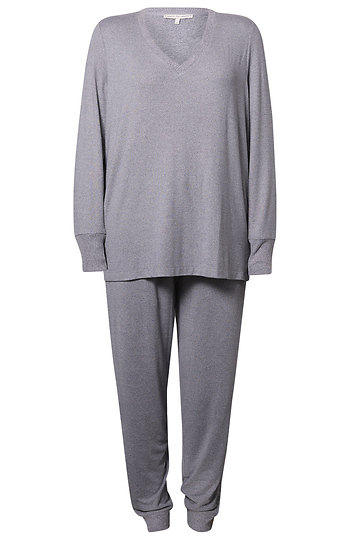 V-Neck Long Sleeve and Pant Set Slide 1