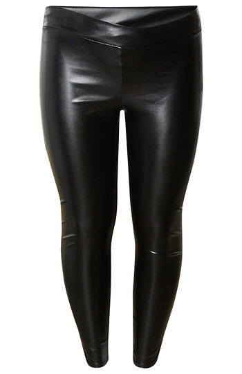 Faux Leather Pull-on Leggings Slide 1