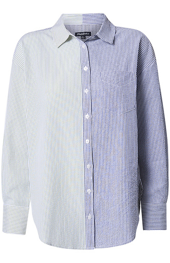 Color Block Long Sleeve Shirt Slide 1