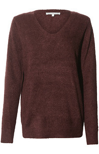 Feather Yarn V-Neck Sweater Slide 1