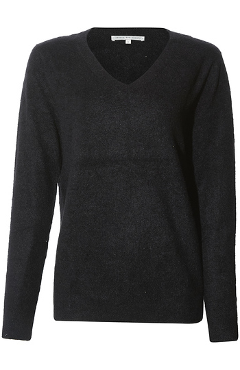 Feather Yarn V-Neck Sweater Slide 1