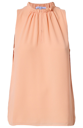 High Neck Open Front Blouse Slide 1