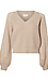 V-Neck Contrast Sleeve Sweater Thumb 1