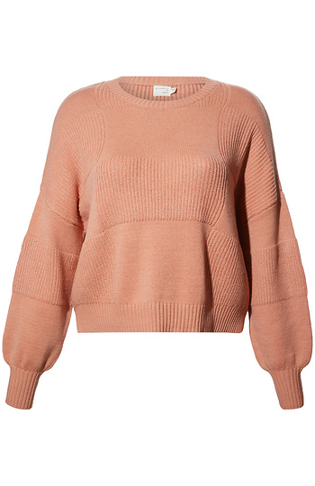 Rib Contrast Pullover Sweater Slide 1
