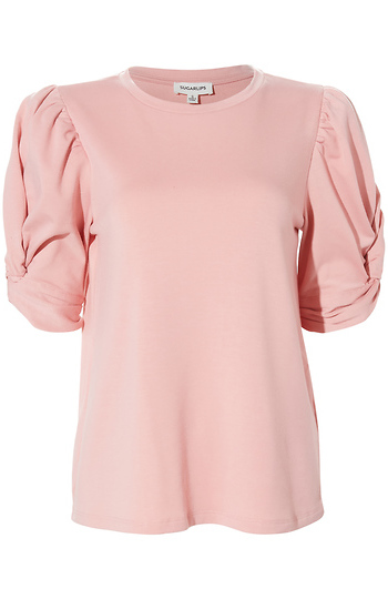 Ruched Puff Sleeve Top Slide 1