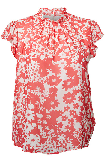 Floral Blouse with Ruffling Slide 1