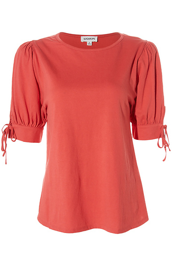 Tie Short Sleeve Top Slide 1