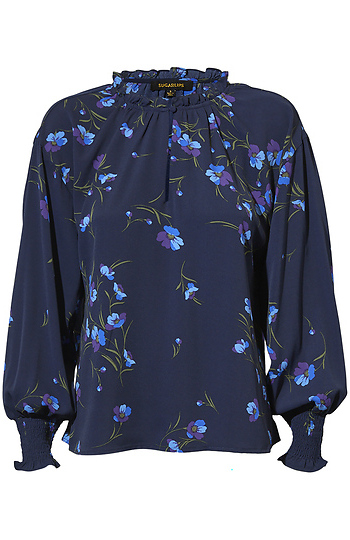 Split Neck Blouse Slide 1