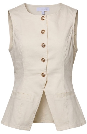 Petite Button Front Vest Top Slide 1