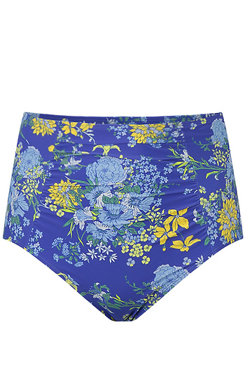 Shelby Floral Blue High Waisted Slide 1