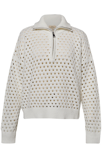 Half Zip Crochet Sweater Slide 1