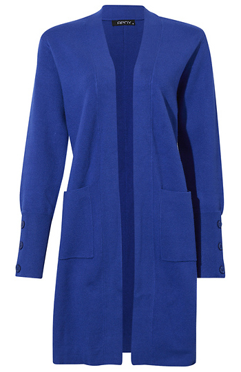 Open Front Cardigan w/Sleeve Button Detail Slide 1
