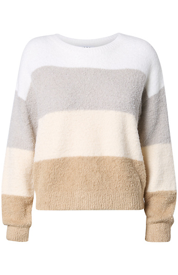 Round Neck Color Block Sweater Slide 1