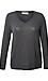 V-Neck Contrast Ribbed Brushed Top Thumb 1