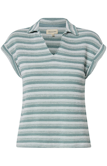 Thread & Supply Striped Collared Top Slide 1