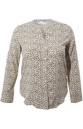 Animal Print Button Front Shirt Slide 1