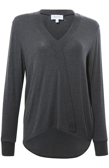 Surplice Neck Long Sleeve Top Slide 1