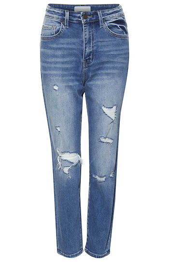 Distressed Mom Jean Slide 1
