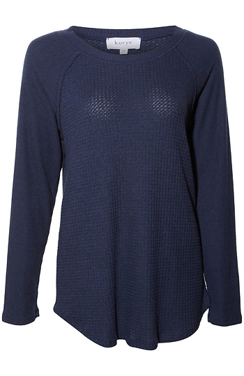 Raglan Waffle Long Sleeve Slide 1