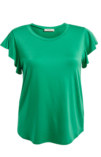 Short Flutter Sleeve Top Slide 1