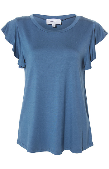 Short Flutter Sleeve Top Slide 1
