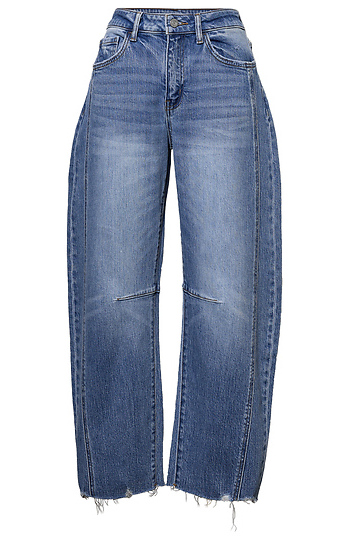 High Rise Barrel Leg Denim Slide 1