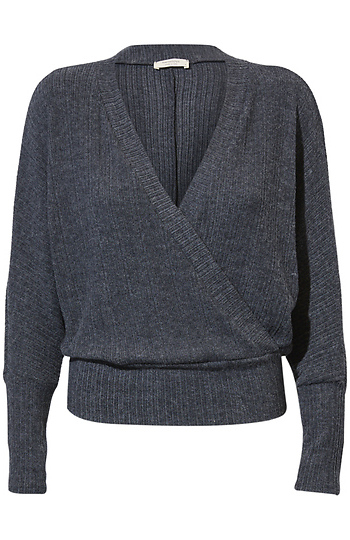 Ribbed Surplice Long Sleeve Slide 1