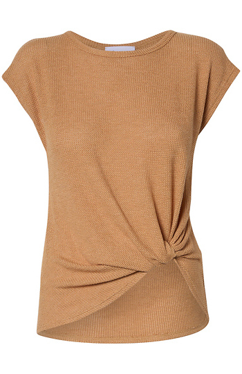 Side Knot Short Sleeve Top Slide 1