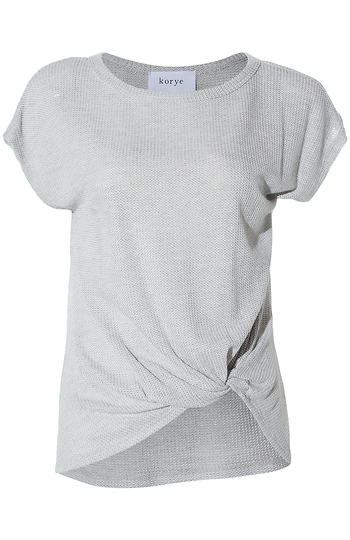 Side Knot Short Sleeve Top Slide 1