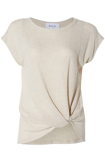 Side Knot Short Sleeve Top Slide 1