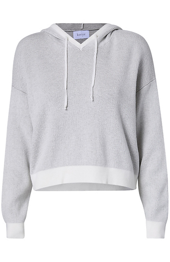 Hooded Ribbed Pullover Slide 1