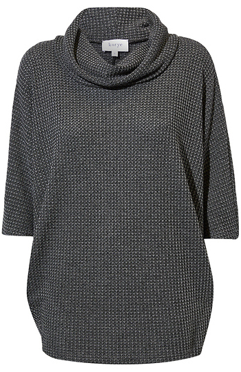 Princess Waffle 3/4 Cowl Neck Top Slide 1