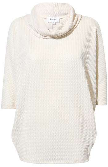 Princess Waffle 3/4 Cowl Neck Top Slide 1