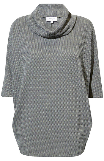 Princess Waffle 3/4 Cowl Neck Top Slide 1