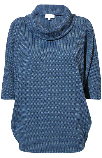 Princess Waffle 3/4 Cowl Neck Top Slide 1