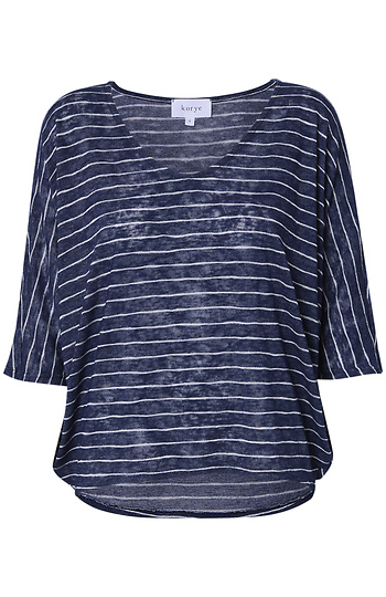 3/4 Sleeve Stripe Top Slide 1