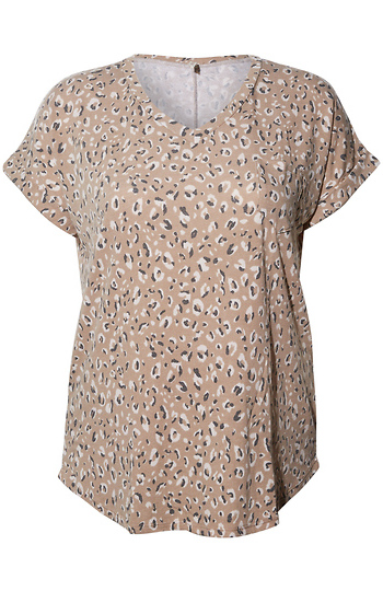 Animal Print Short Sleeve Top Slide 1
