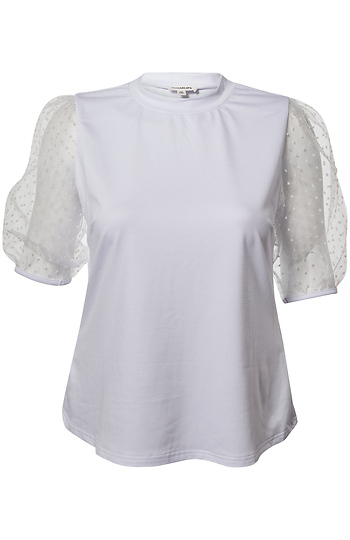 Mesh Puff Sleeve Blouse Slide 1