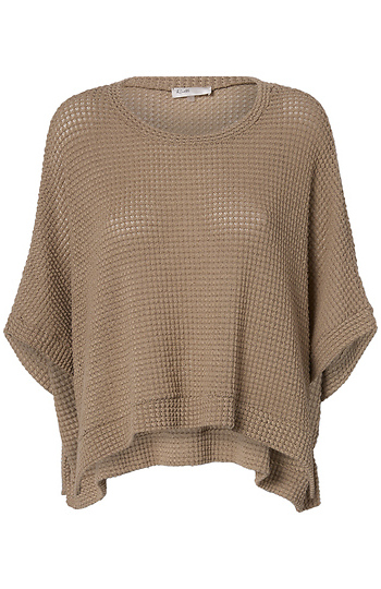 Waffle Knit Poncho Top Slide 1
