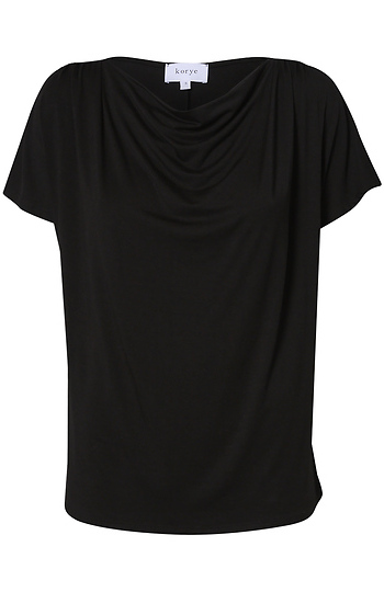 Short Sleeve Cowl Neck Top Slide 1
