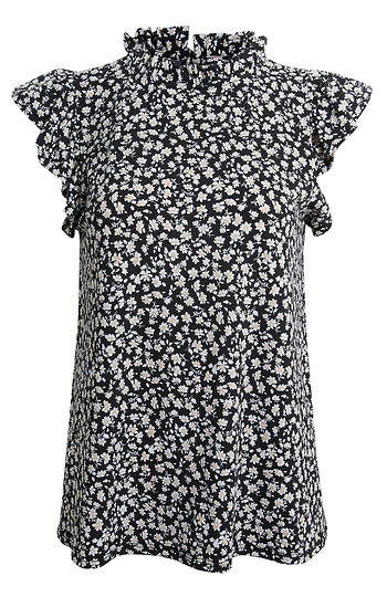 Ruffled Mock Neck Slide 1