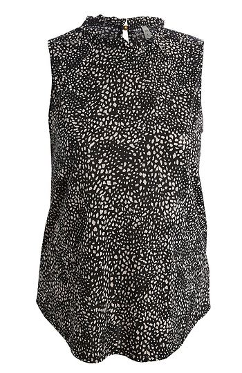 Mock Neck Printed Sleeveless Top Slide 1