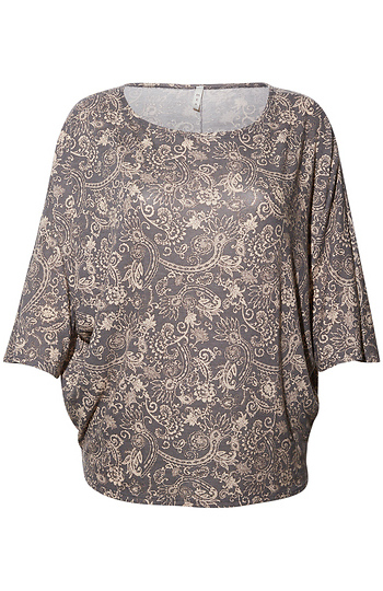 Printed Dolman Sleeve Top Slide 1