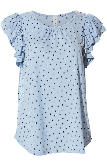 Double Ruffle Short Sleeve Top Slide 1