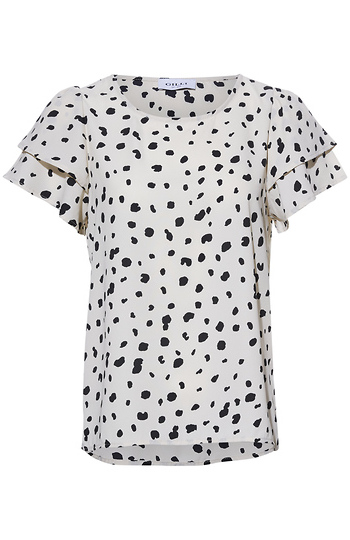 Double Ruffled Short Sleeve Top Slide 1