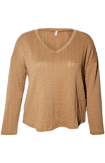 Textured Long Sleeve Top Slide 1